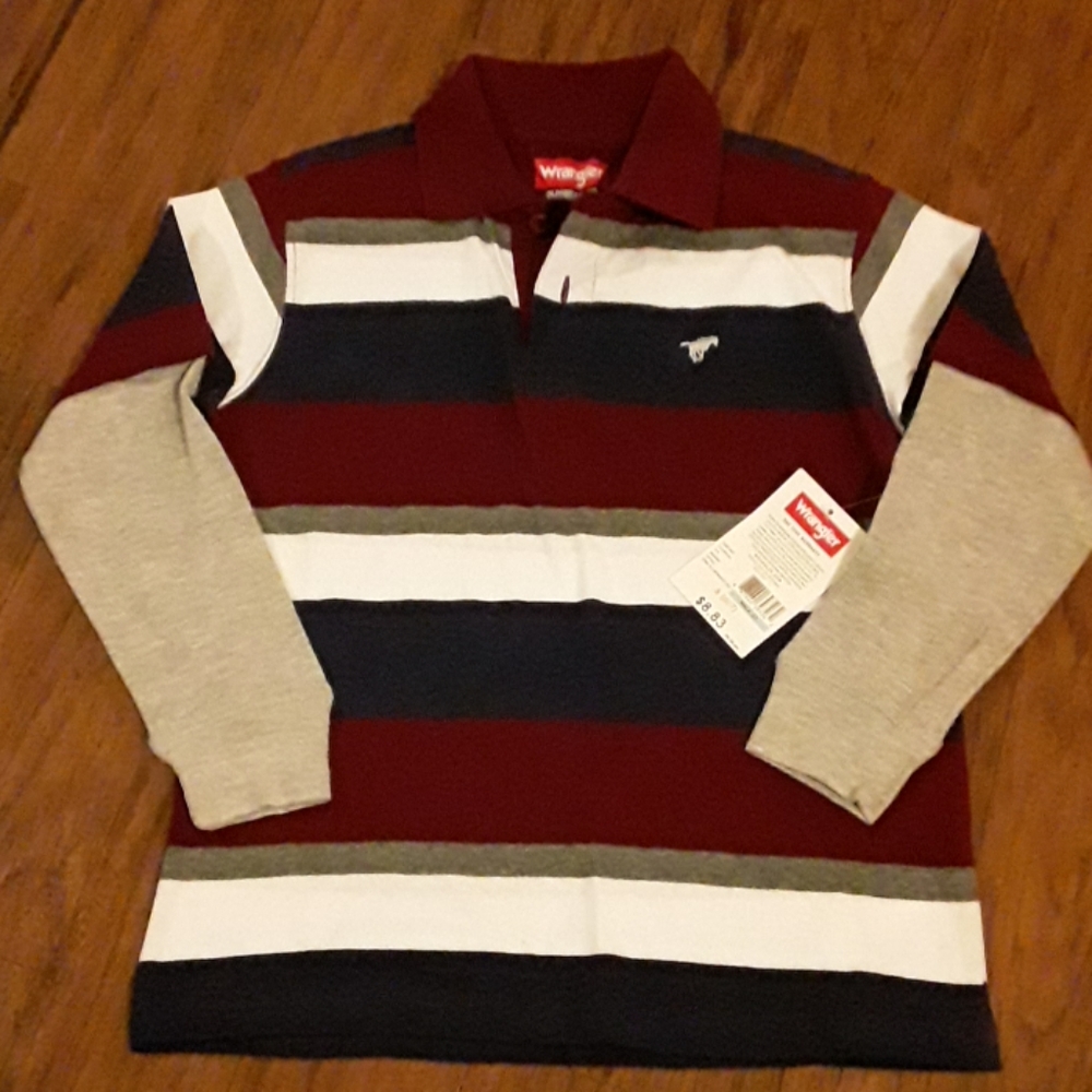 Boys striped long sleeve shirt with collar